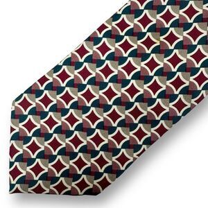Kuppenheimer Men's Necktie Abstract Diamond‎ Grid Pattern 100% Silk Retro Funky
